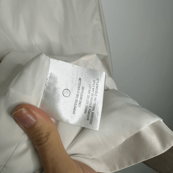 THEORY Collarless Blazer White Cotton Blend one button career womens 6 - Picture 5 of 6